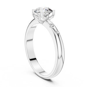 Anillo de Diamante Moissanita de Corte Redondo en Plata de Ley 925 de Lujo, Fabricante de Joyería Personalizada al por Mayor - Product Image 3