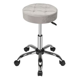 Sgabello Girevole Grigio per Tecnici con Capacità di 150kg, Nove Scomparti, Fibbia in Pelle, Base a Cinque Punte - Product Image 3