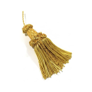 Borla de hilo metálico dorado y viscosa al por mayor, borla de hilo dorado antiguo para adornos - Product Image 6