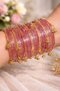 Ensemble de bracelets Churiyan en perles du Cachemire, très demandé, polyvalent, pour mariages et événements, avec perles et pierres, pour femmes, petite taille - Product Image 5