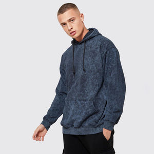 Wholesale Custom Mens Washed Hoodies for US Streetwear Brands with drop shoulder Low MOQ custom apparel - Product Image 3