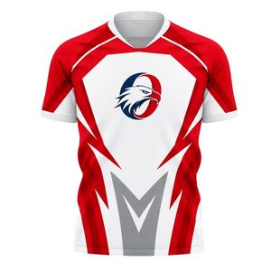Ensemble de maillots de football personnalisés rouge et blanc, respirant, à séchage rapide, uniforme de football avec nom et numéro du joueur, logo de l'équipe, vêtements de sport OEM ODM - Product Image 1