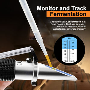 Refractómetro portátil de salinidad y Brix ATC, escala de salinidad de 0-28% y escala de Brix de 0-32% para alimentos, bebidas, agricultura e industria. - Product Image 4