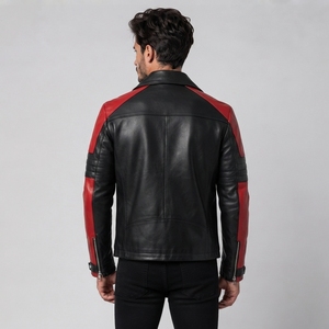 Vestes en cuir pour hommes en gros, manteaux à col rabattu, blousons bombardiers en cuir pour hommes, vestes décontractées pour hommes, conception avec service OEM - Product Image 3