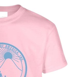 Camiseta de Manga Corta Rosa Claro con Cuello Redondo y Estampado Gráfico Azul, Ropa Casual para el Día a Día, Prenda Cómoda - Product Image 5