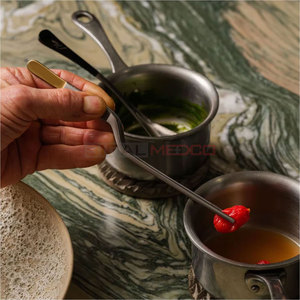 Pinzas de Cocina de Acero Inoxidable Alemán de Primera Calidad, Medianas y Curvadas, Aptas para Lavavajillas, para Uso Culinario en Restaurantes y Cocinas, para Decorar Platos - Product Image 6