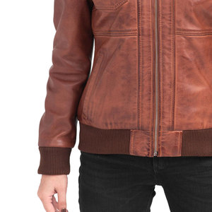 Women's Premium Quality Leather Sleeve Bomber Jacket Breathable Outwear Crop High Quality Fashion Jackets - Product Image 5