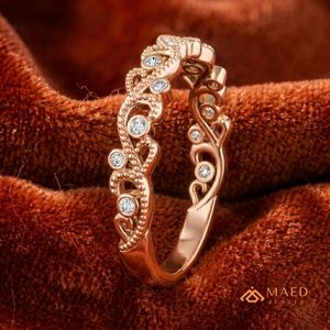 Anillo de Boda de Eternidad Vintage con Diamantes de Moissanita en Oro Rosa para Mujer, Joyería de EE. UU. - Product Image 2