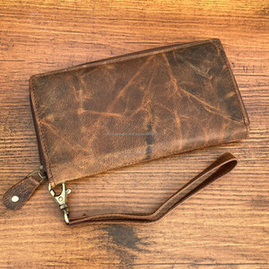 Vente en gros de portefeuilles à fermeture éclair en cuir véritable de marques célèbres de luxe de qualité supérieure portefeuilles à bracelet en cuir pleine fleur pour femmes - Product Image 2