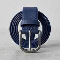 Sabuk Kulit Pria Logo Kustom Terbaru dengan MOQ Rendah Sabuk Kulit Warna Solid Berkualitas Tinggi Baru untuk Penjualan yang Baik