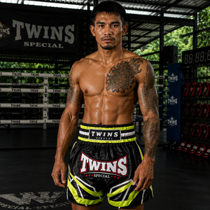 Shorts de Muay Thai pour jumeaux, best-seller, logo et designs personnalisés, qualité supérieure, imprimé noir, jaune, blanc, shorts de combat MMA, kickboxing - Product Image 6