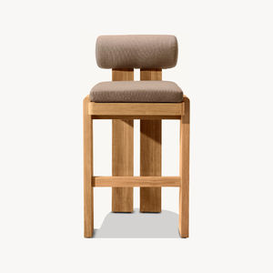 Bar et comptoir Vigo en teck massif avec coussin en tissu résistant au soleil pour usage extérieur. - Product Image 5