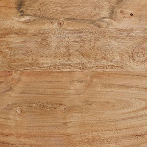 Table de salle à manger et de cuisine en bois d'acacia naturel, forme irrégulière, finition métallique industrielle noir mat, pieds araignée, bords naturels courbés - Product Image 5