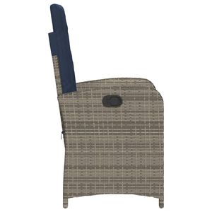 Poly Rattan grigio reclinabile sedia da giardino con cuscini - Product Image 5