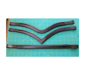 Bandeau à sourcils rembourré en cuir à canal vide-Bandeau à sourcils en cuir à canal de 8mm pour bride de cheval - Product Image 4