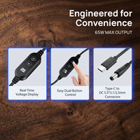 Câble convertisseur PD vers DC 5V 9V 12V 15V 20V pour routeur WiFi, batterie externe, chargeur de déclenchement, affichage de puissance, cordon d'alimentation, adaptateur UPS 2.5mm 5.5mm