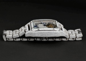 Reloj Mecánico Rectangular de Lujo con Incrustaciones de Diamantes, Fase Lunar, Correa de Acero Inoxidable, Esfera Analógica de 38 mm, Unisex - Product Image 2