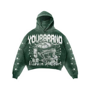 ชุดวอร์มผู้ชายสไตล์วินเทจ Y2K พิมพ์ลายกราฟิกแบบแอซิดวอช เสื้อฮู้ดดี้ กางเกงขายาวทรงบาน ขายส่ง - Product Image 5