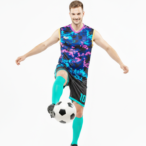 Ensemble de course sans manches personnalisé avec nom d'équipe, col en V multi-détails, respirant, séchage rapide, avec services OEM - Product Image 2