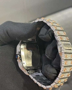 Montre mécanique pour homme en acier inoxydable personnalisée, style Hip-Hop Ice-Out, avec diamants et moissanite, haute qualité, luxe, étanche 10 bars - Product Image 4