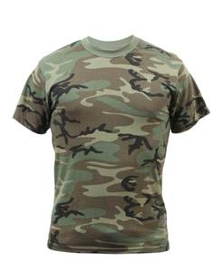 Camiseta de Manga Corta para Hombre, Tejida, con Estampado de Camuflaje, Estilo Moderno - Product Image 1