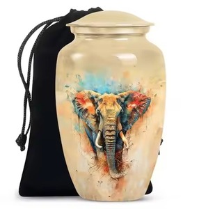 Urna para adultos de cremación duradera conmemorativa de mamut de aluminio grande de Venta caliente para cenizas humanas con bolsa de terciopelo gratis - Product Image 6