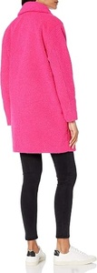 Manteau long en polaire rose pour femme, décontracté, d'hiver, à manches longues, col rabattu, ouvert sur le devant, épais, couleur unie - Product Image 5