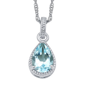 GOURIK Colgante Solitario de Topacio Azul Cielo en Forma de Pera con Engaste de Garra, Plata 925, Joyería Fina de Lujo para Mujer, Boda y Uso Diario - Product Image 1