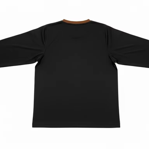 T-shirt décontracté à manches longues pour hommes en coton et polyester, respirant, coupe ample, à porter au quotidien - Product Image 3