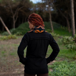 เสื้อแจ็คเก็ตผ้าฟลีซสไตล์โบฮีเมียน คอปกแบบชนเผ่า มีซิป ฮู้ดดี้ อุ่นสบาย เหมาะสำหรับงานเทศกาล เสื้อคลุมฤดูหนาวแสนสบาย สไตล์ชาติพันธุ์ พร้อมซิป - Product Image 2