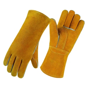 Gants de soudage en cuir de vachette pleine fleur, anti-vibration, résistants à l'abrasion, avec manchette de sécurité JNM SAFETY - Product Image 1