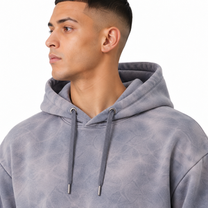 Conjunto Deportivo de Dos Piezas Unisex con Capucha y Pantalones de Felpa Gruesa 100% Algodón con Lavado Ácido, al Mejor Precio, para Invierno, Ropa Urbana, Gimnasio y Entrenamiento - Product Image 4
