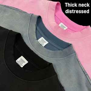 เสื้อยืดคอกลมแขนสั้นผ้าคอตตอนหนา 270 กรัม สำหรับผู้ชาย ทรงโอเวอร์ไซส์ ล้างสีแบบแอซิดวอช สไตล์สตรีทแวร์ สามารถสั่งทำได้ - Product Image 5