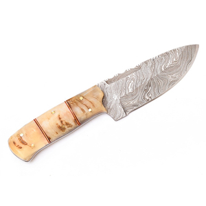 Couteau à dépecer Burraq artisanal en acier Damas de 9 pouces avec une belle poignée et un étui en cuir, parfait pour les activités de plein air et les cadeaux - Product Image 3