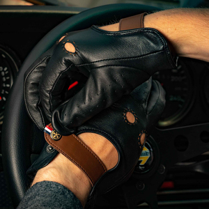 Gants rétro en peau de mouton avec garniture en cuir, respirants, pour la conduite, le cyclisme, les voyages, le printemps, l'été, usage quotidien - Product Image 4
