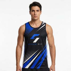 เสื้อกล้ามผู้ชาย Storm Fit แบบไม่มีแขน พิมพ์ลายด้วยความร้อน โพลีเอสเตอร์ 100% แห้งเร็ว คอกลม น้ำหนัก 180 กรัม ผ้าไม่ทอ สำหรับออกกำลังกายและเล่นกีฬา - Product Image 6