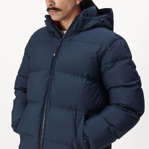 Parka longue noire à capuche OEM Heavy Best Bubble, manteau matelassé brillant personnalisé pour homme, confortable, avec logo personnalisé - Product Image 5