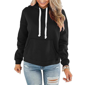 Sudadera con Capucha Extra Grande de Algodón y Felpa para Mujer, Tejido de Punto Invernal, Logotipo Personalizado Impreso en la Parte Delantera, Bordado con Cristales - Product Image 3