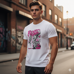 T-shirt homme noir à imprimé graphique, 100% coton de haute qualité, coupe ample, impression DTG, style cropped et boxy. - Product Image 4