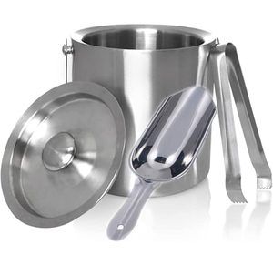 Seau à glace en acier inoxydable, pince à champagne, bac à boissons, design de luxe, refroidisseur à vin en acier le plus vendu, prix abordable - Product Image 3