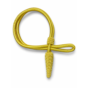 Accessoire vestimentaire en rayonne/polyester durable et écologique, avec cordon tressé à nœuds d'épée dorés et garniture à pompons, personnalisable, vente en gros - Product Image 1