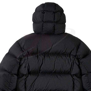 Chaqueta Acolchada con Capucha para Hombre, Negra, Abrigo de Invierno, Casual, Resistente al Viento, Cierre de Cremallera, Color Sólido, Corte Regular - Product Image 5