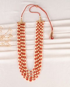 สร้อยคอประดับด้วยปะการังอิตาลีธรรมชาติและไข่มุก - Product Image 4