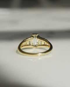 Modern Lab Grown 1.01CT Emerald Cut Diamond Five Stone Ring Side Baguette With 14K Solid Gold Wedding Party <b>For</b> <b>Gift</b> <b>Her</b> - Product Image 3