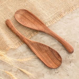 Minimalist Handmade Natural Wood Spoon Eco-Friendly Durable Mirror <b>Camping</b> <b>Kitchen</b> Utensil for Cooking Baking Competitive Price - Product Image 3
