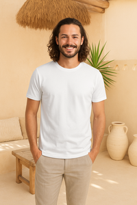 Ultifresh Casual Unisex Solid <b>T</b>-<b>Shirt</b> 100% Cotton Anti-Stain Silk Screen Printing Custom Logo ODM Woven Fabric Eco-Friendly - Product Image 2