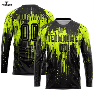 เสื้อฟุตบอลพิมพ์ลายซับลิเมชั่นคุณภาพสูง ผ้าฝ้าย แขนสั้น ชุดทีม OEM ผลิตตามสั่ง สำหรับผู้ชาย แห้งเร็ว - Product Image 3