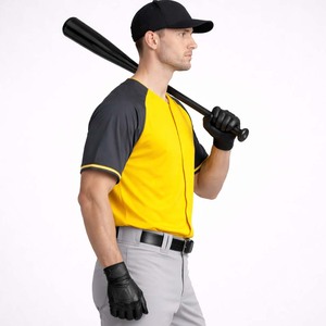 OEM Blank Two-Tone Baseball <b>Uniforms</b> Quick Dry Breathable <b>Custom</b> Team Shirts Men's Button Front Baseball Jersey - Product Image 3
