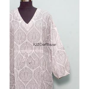 Kimono de Algodón Hecho a Mano en India de Alta Calidad para Mujer, Estilo Boho, para Primavera, Diseño de Lujo Estampado a Mano para la Playa en Verano - Product Image 2