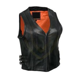 Chaleco de Cuero Personalizado de Primera Calidad a Precio Económico, Nuevo Estilo, Chaleco de Cuero Vaquero para Mujer - Product Image 1